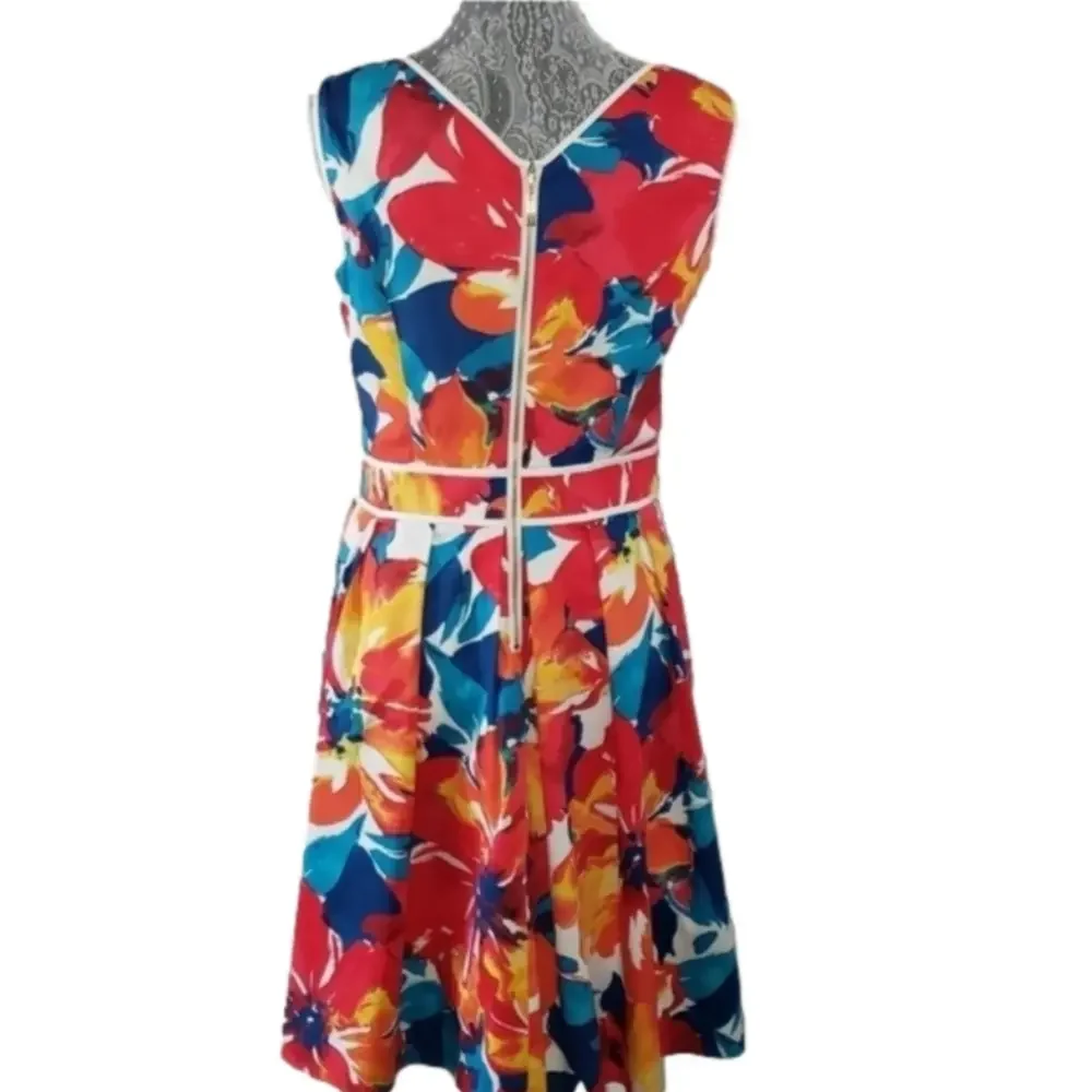 ELLEN TRACY FLORAL SUMMER DRESS SIZE 8 - Picture 2 of 5